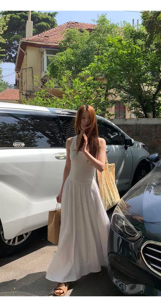 white sling dress