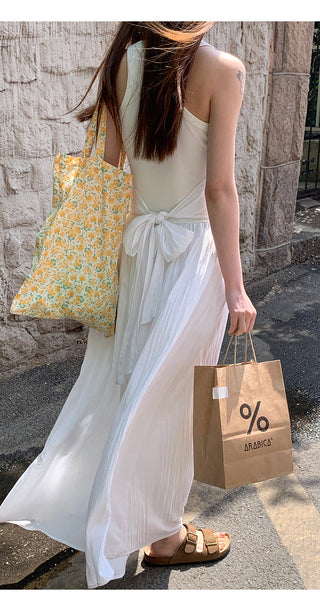 white sling dress