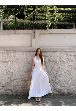 white sling dress