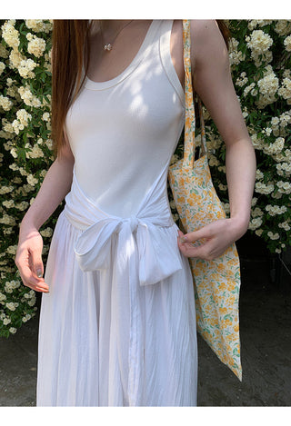 white sling dress