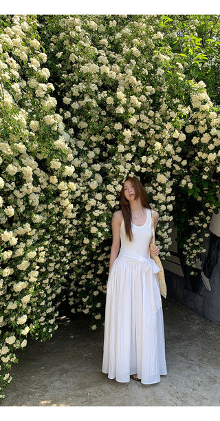white sling dress