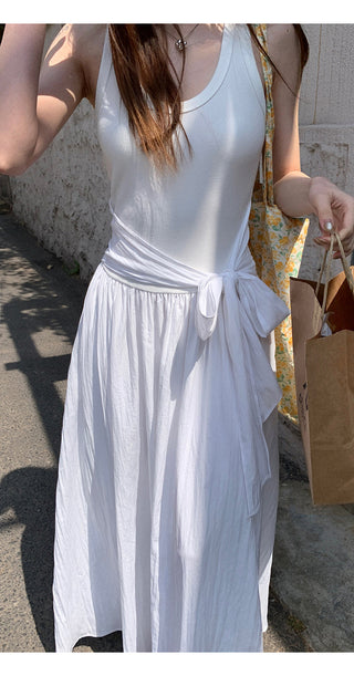 white sling dress