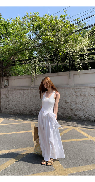 white sling dress