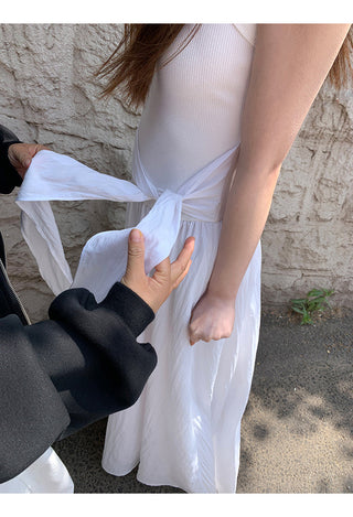 white sling dress