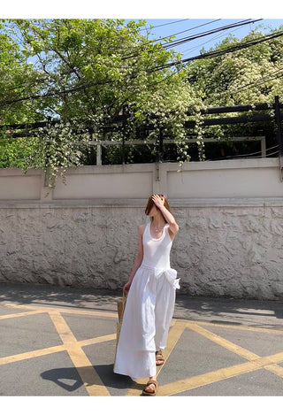 white sling dress