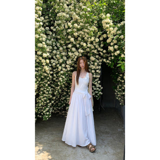 white sling dress