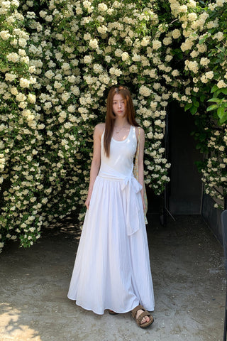 white sling dress