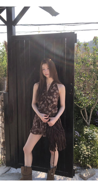 brown halter top