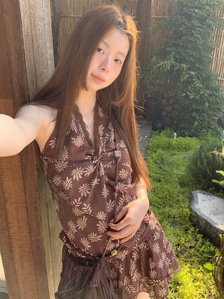 brown halter top
