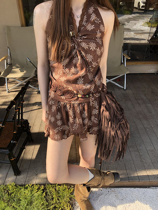 brown halter top