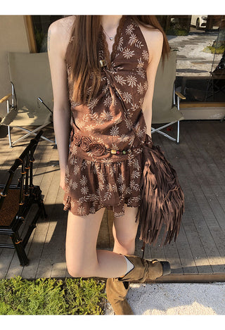 brown halter top