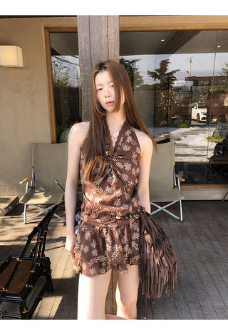 brown halter top