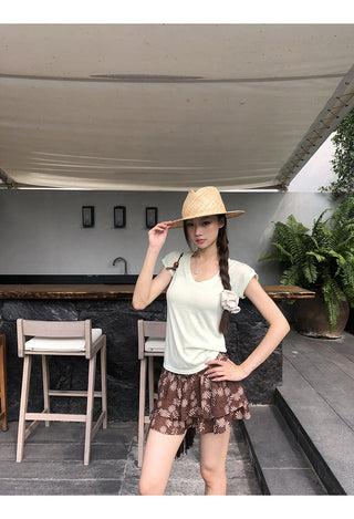brown halter top