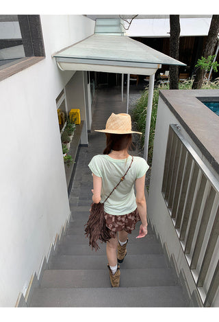 brown halter top