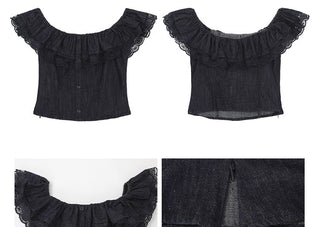 denim off-shoulder