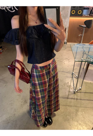 denim off-shoulder