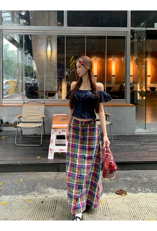 denim off-shoulder
