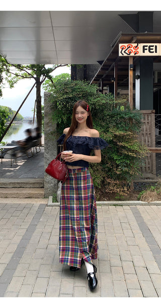 denim off-shoulder