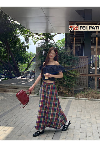 denim off-shoulder