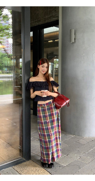 denim off-shoulder