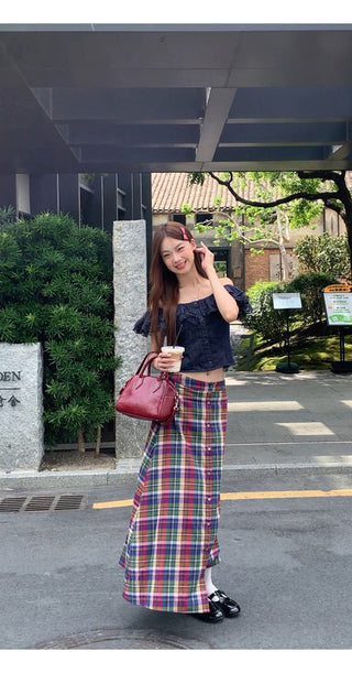 denim off-shoulder