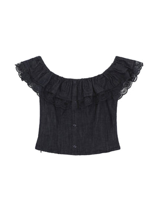 denim off-shoulder