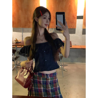 denim off-shoulder