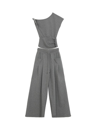 gray strapless top