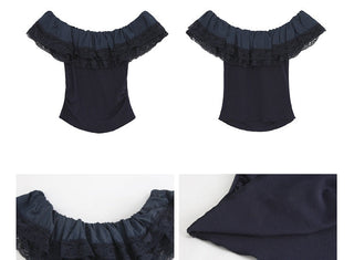 blue off-shoulder
