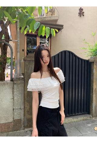 blue off-shoulder