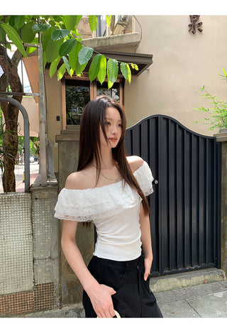 blue off-shoulder