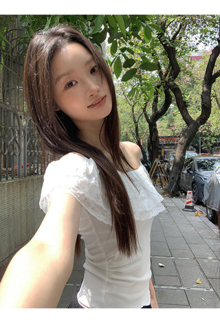 blue off-shoulder