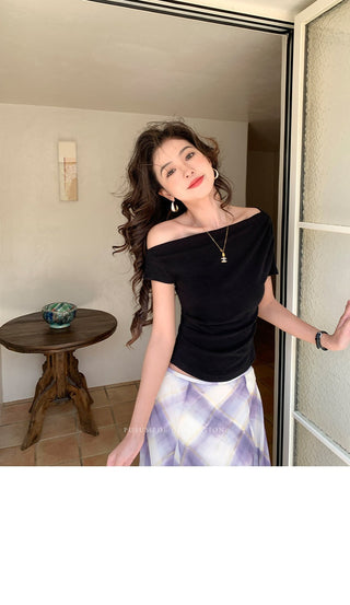 off-shoulder knit top