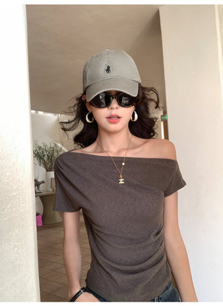 off-shoulder knit top