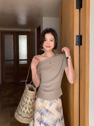 off-shoulder knit top