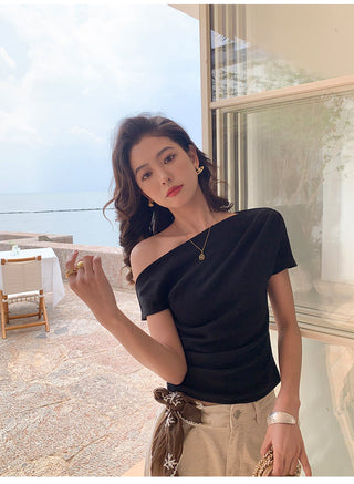 off-shoulder knit top