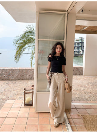 off-shoulder knit top