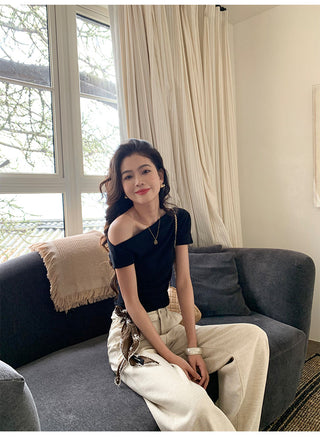 off-shoulder knit top