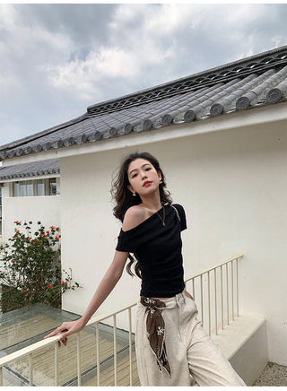 off-shoulder knit top