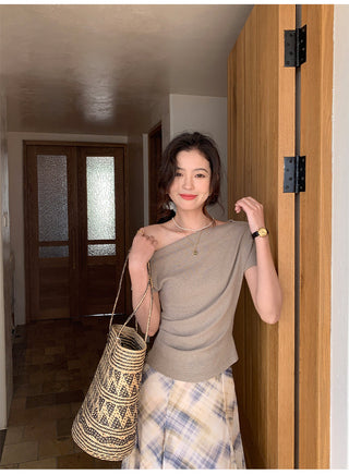 off-shoulder knit top
