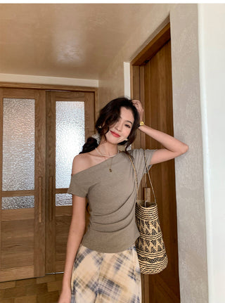 off-shoulder knit top