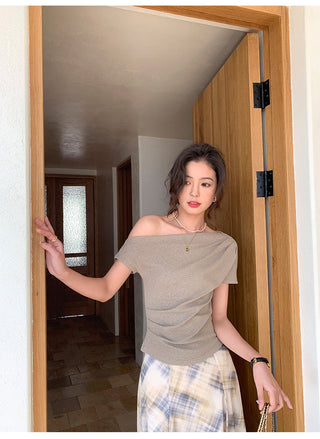 off-shoulder knit top