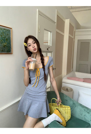 gray French dress