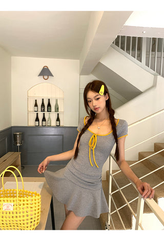 gray French dress