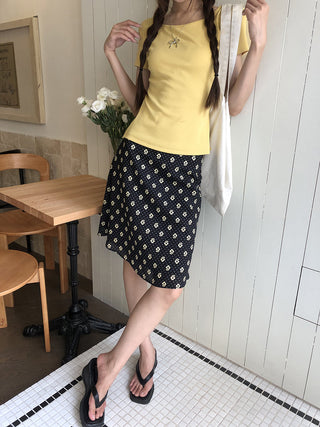 black A-line skirt
