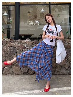 blue plaid dress