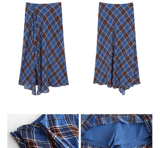 blue plaid dress
