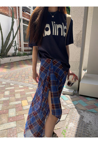 blue plaid dress