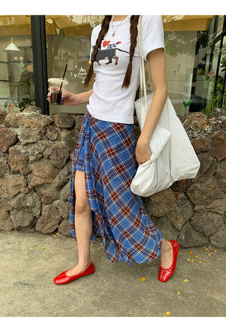 blue plaid dress