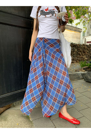 blue plaid dress